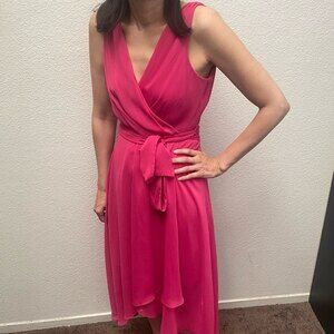 DKNY Pink Faux Wrap Belter Dress Size S